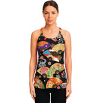 Japanese Hand Fan Pattern Print Women's Racerback Tank Top