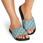 Japanese Kanagawa Wave Pattern Print Black Slide Sandals