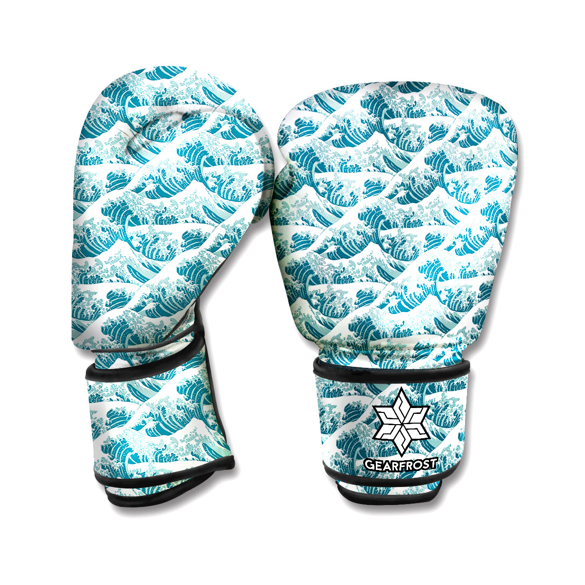 Japanese Kanagawa Wave Pattern Print Boxing Gloves