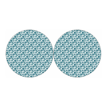 Japanese Kanagawa Wave Pattern Print Car Coasters
