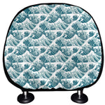 Japanese Kanagawa Wave Pattern Print Car Headrest Covers