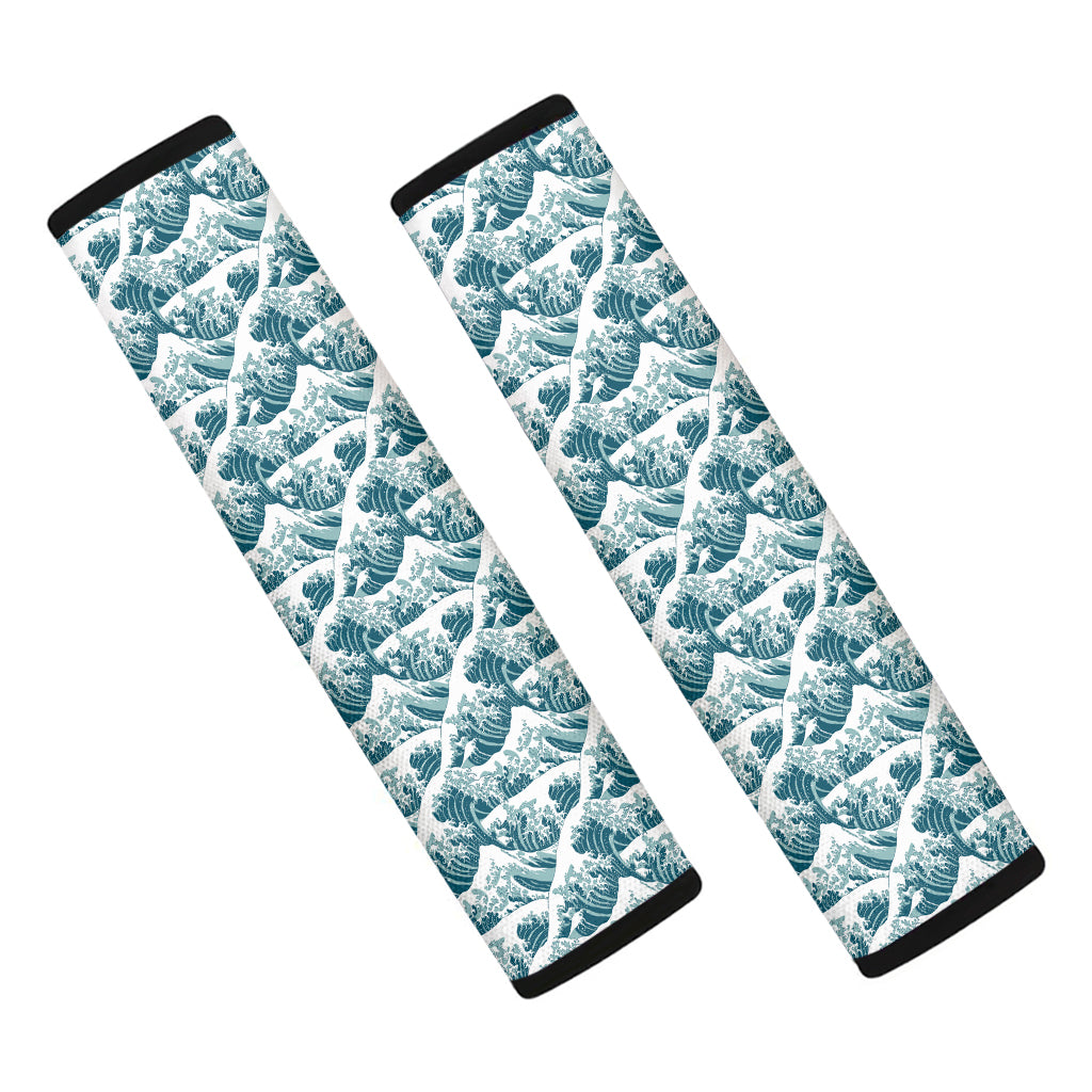 Japanese Kanagawa Wave Pattern Print Car Seat Belt Covers