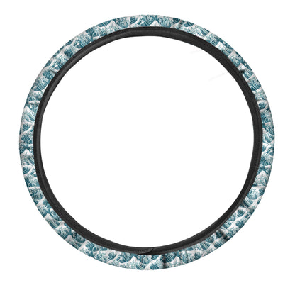 Japanese Kanagawa Wave Pattern Print Car Steering Wheel Cover