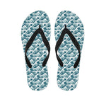 Japanese Kanagawa Wave Pattern Print Flip Flops