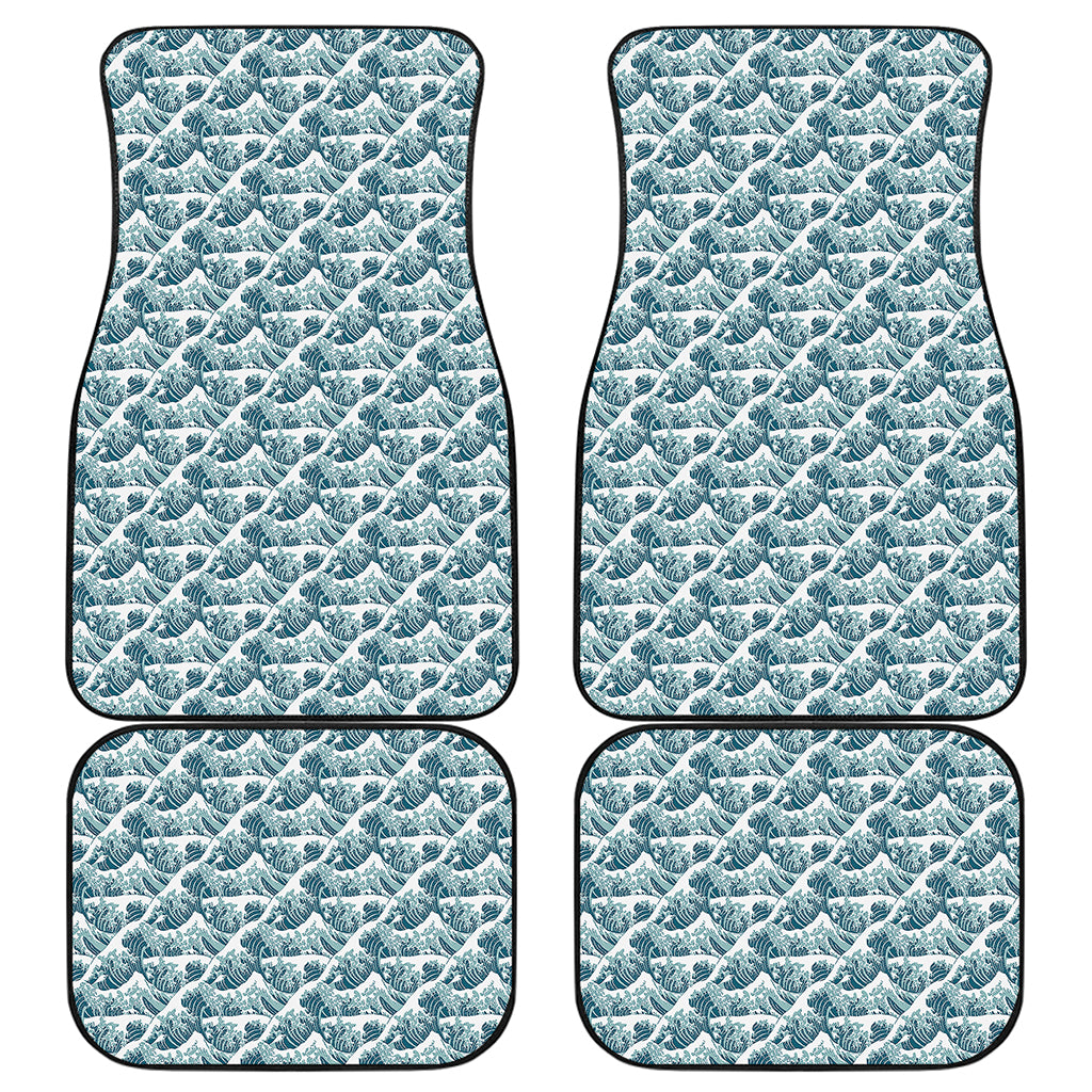 Japanese Kanagawa Wave Pattern Print Front and Back Car Floor Mats