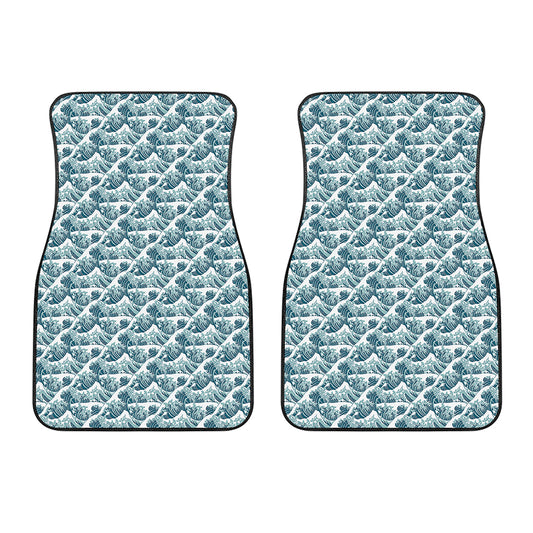 Japanese Kanagawa Wave Pattern Print Front Car Floor Mats