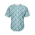 Japanese Kanagawa Wave Pattern Print Men's Baseball Jersey