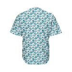 Japanese Kanagawa Wave Pattern Print Men's Baseball Jersey