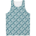 Japanese Kanagawa Wave Pattern Print Men's Tank Top