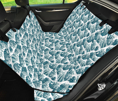 Japanese Kanagawa Wave Pattern Print Pet Car Back Seat Cover