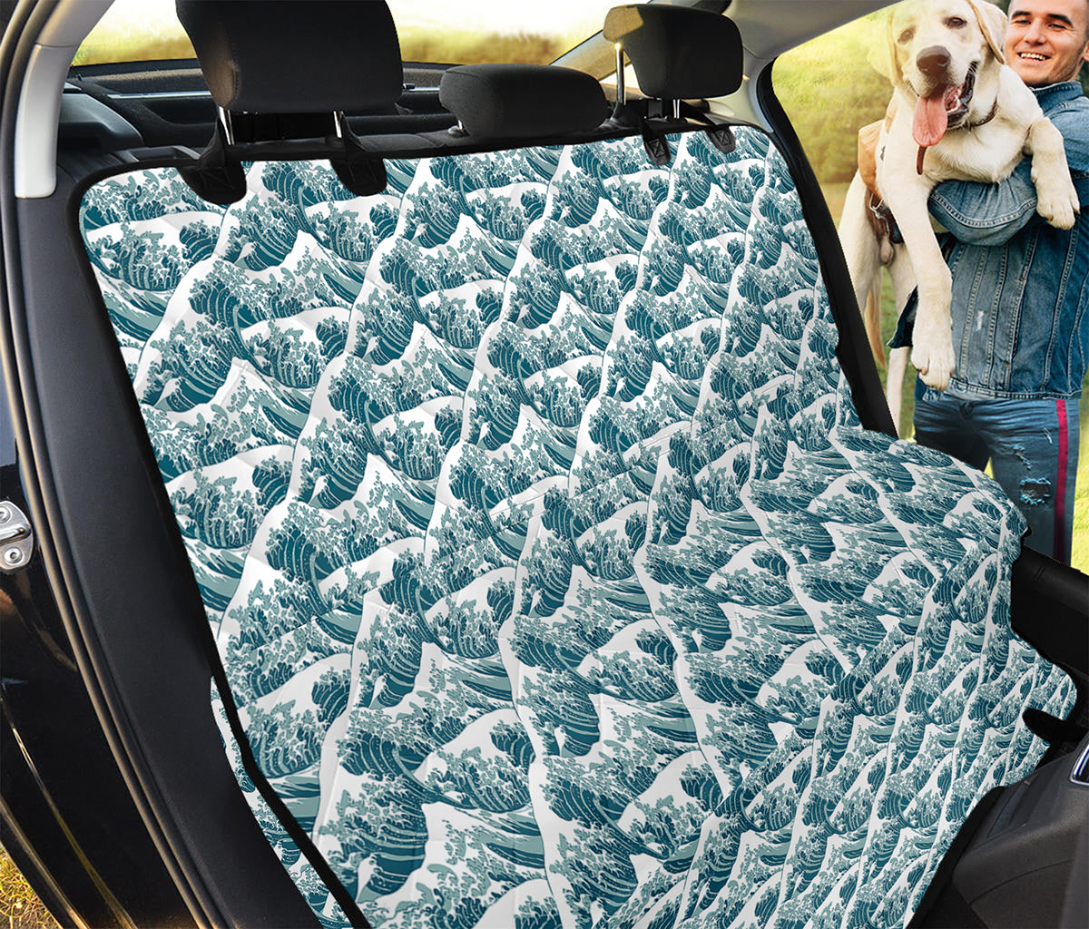 Japanese Kanagawa Wave Pattern Print Pet Car Back Seat Cover