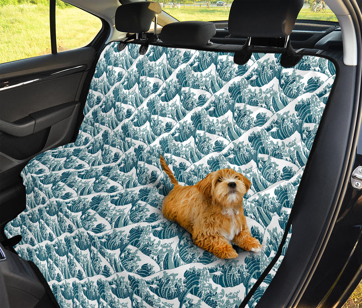 Japanese Kanagawa Wave Pattern Print Pet Car Back Seat Cover