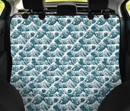 Japanese Kanagawa Wave Pattern Print Pet Car Back Seat Cover