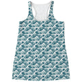 Japanese Kanagawa Wave Pattern Print Women's Racerback Tank Top