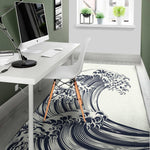 Japanese Kanagawa Wave Print Area Rug