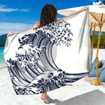 Japanese Kanagawa Wave Print Beach Sarong Wrap