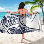 Japanese Kanagawa Wave Print Beach Sarong Wrap