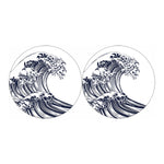 Japanese Kanagawa Wave Print Car Coasters