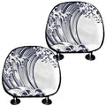 Japanese Kanagawa Wave Print Car Headrest Covers