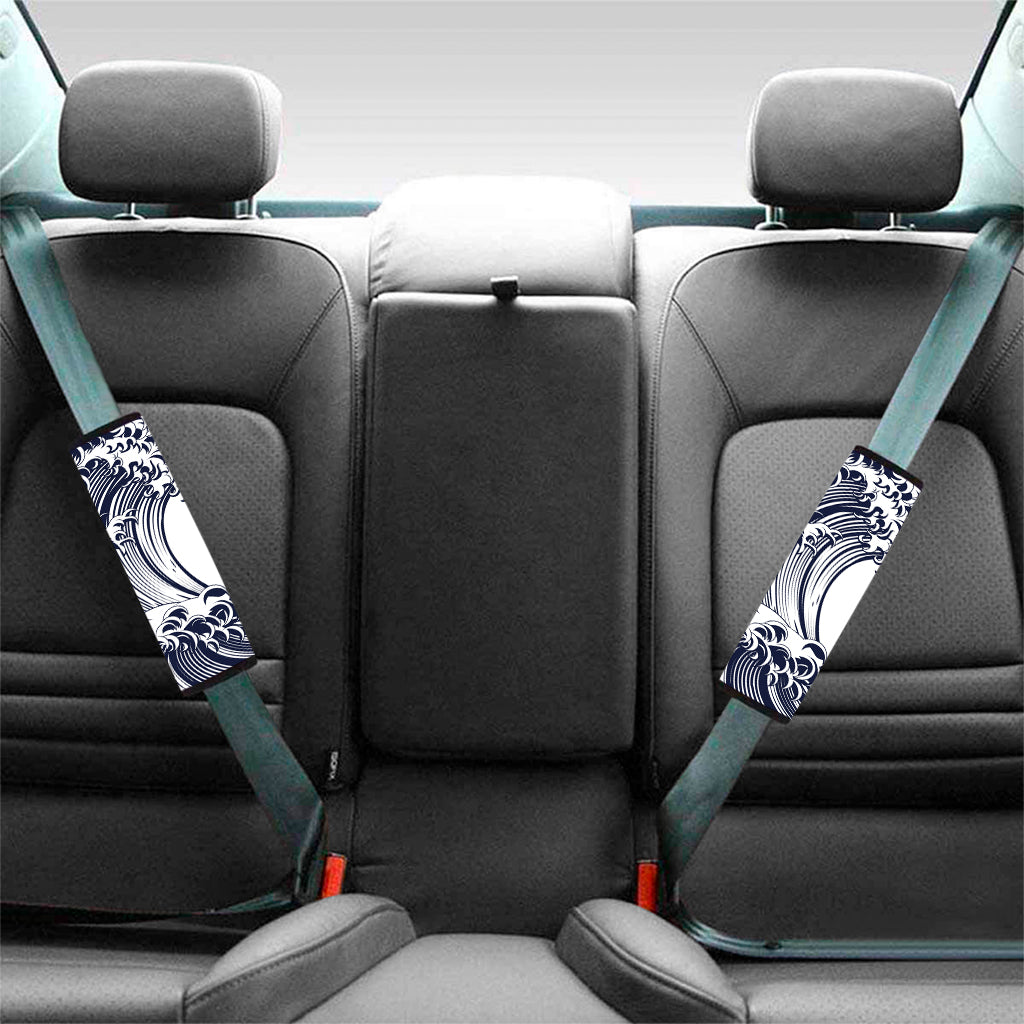 Japanese Kanagawa Wave Print Car Seat Belt Covers