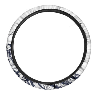 Japanese Kanagawa Wave Print Car Steering Wheel Cover