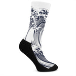 Japanese Kanagawa Wave Print Crew Socks