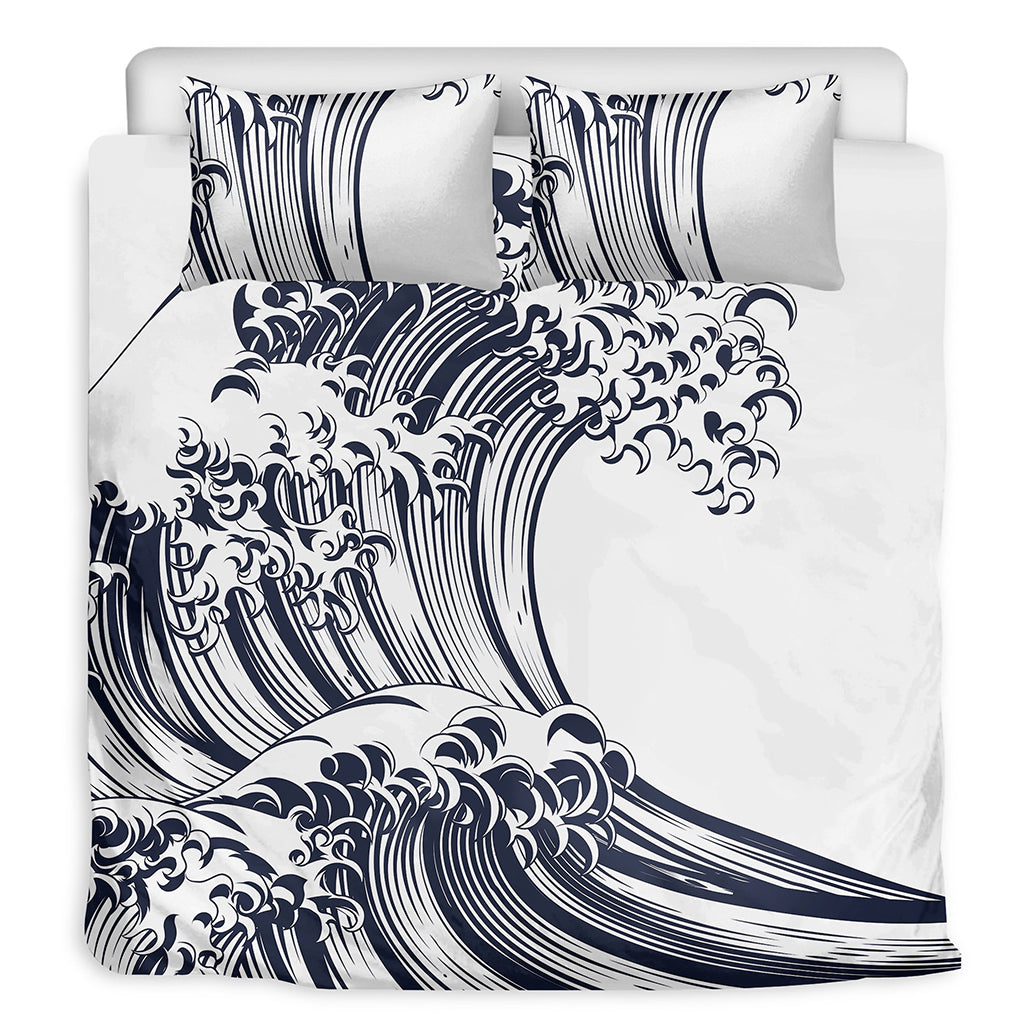 Japanese Kanagawa Wave Print Duvet Cover Bedding Set