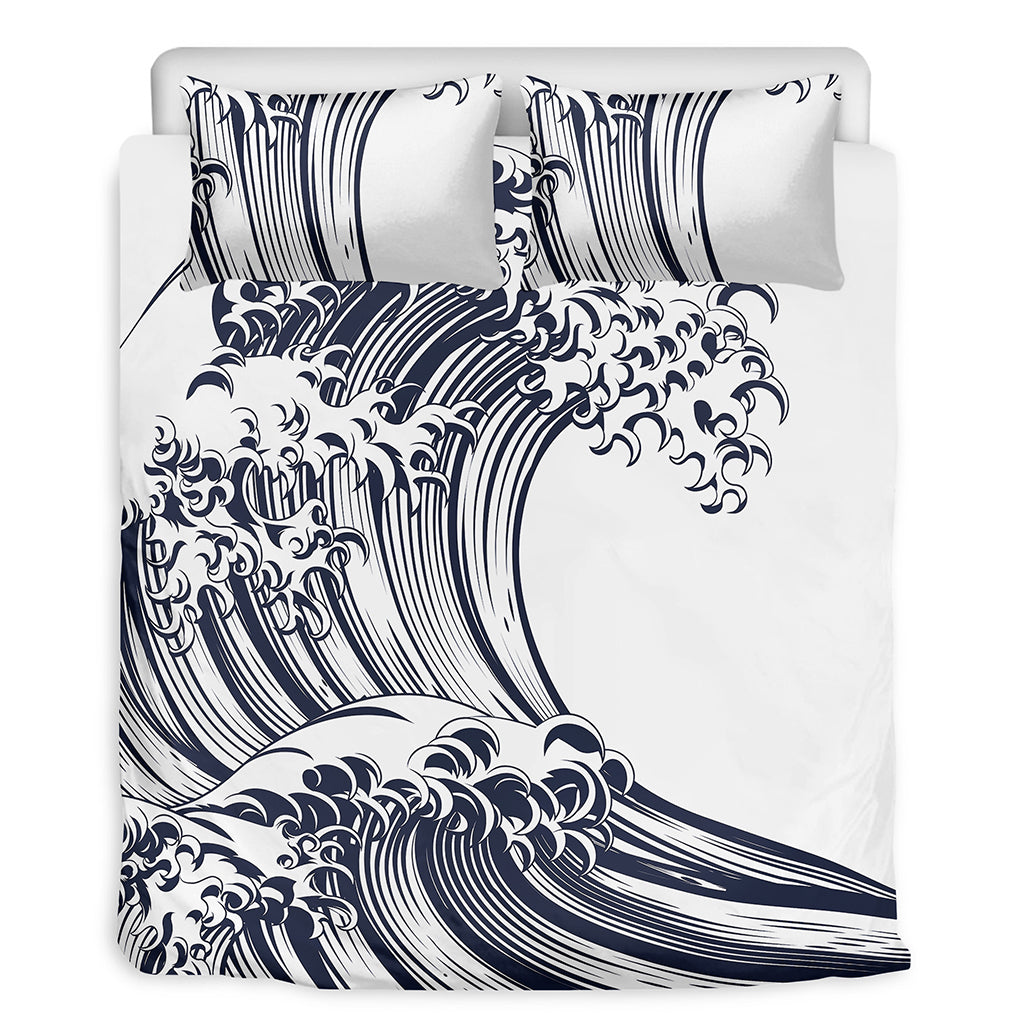 Japanese Kanagawa Wave Print Duvet Cover Bedding Set