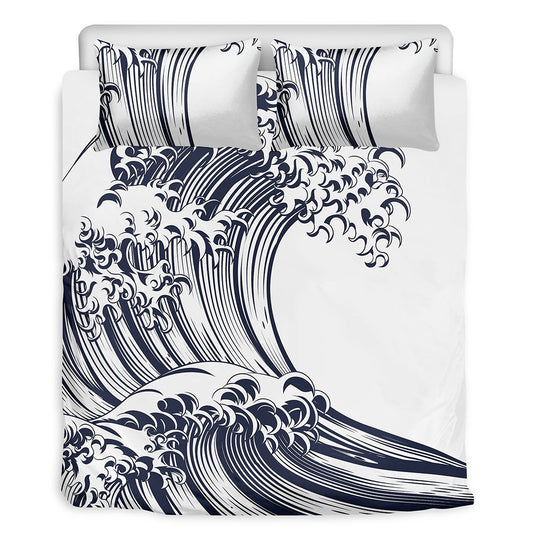 Japanese Kanagawa Wave Print Duvet Cover Bedding Set