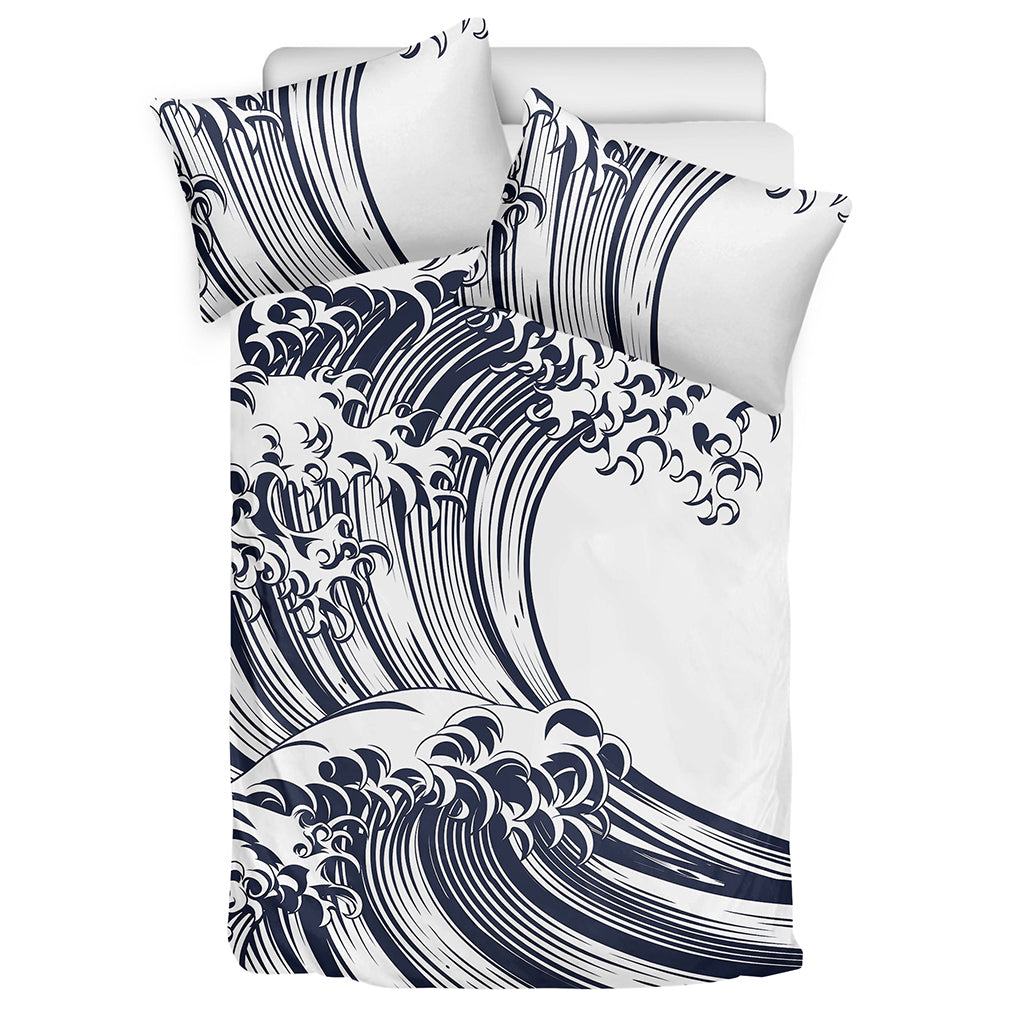 Japanese Kanagawa Wave Print Duvet Cover Bedding Set