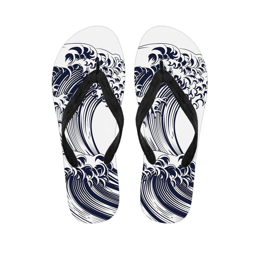 Japanese Kanagawa Wave Print Flip Flops