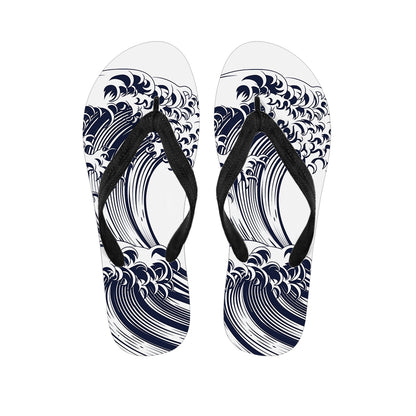 Japanese Kanagawa Wave Print Flip Flops