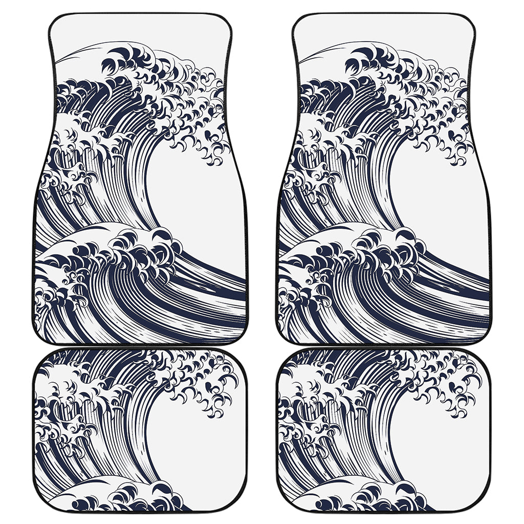 Japanese Kanagawa Wave Print Front and Back Car Floor Mats