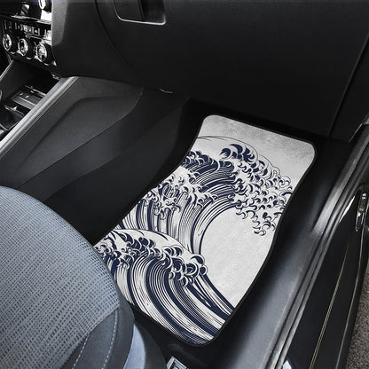Japanese Kanagawa Wave Print Front and Back Car Floor Mats