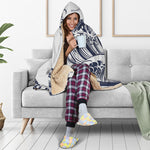 Japanese Kanagawa Wave Print Hooded Blanket