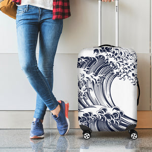 Japanese Kanagawa Wave Print Luggage Cover