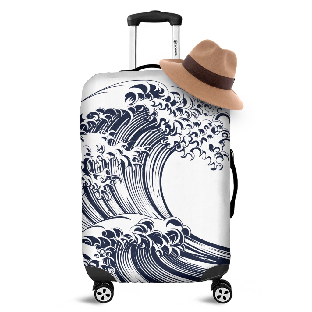 Japanese Kanagawa Wave Print Luggage Cover