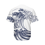 Japanese Kanagawa Wave Print Men's Baseball Jersey