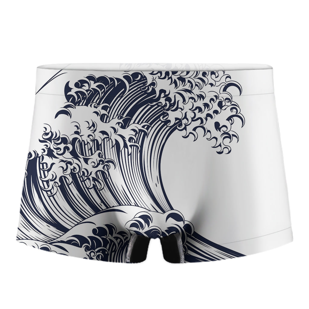 Japanese Kanagawa Wave Print Men's Boxer Briefs