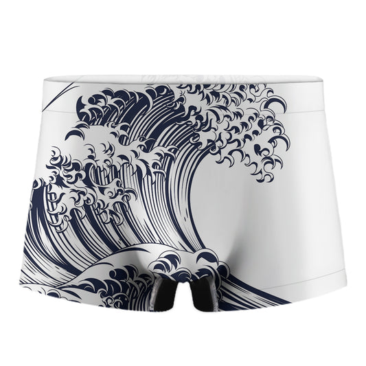 Japanese Kanagawa Wave Print Men's Boxer Briefs