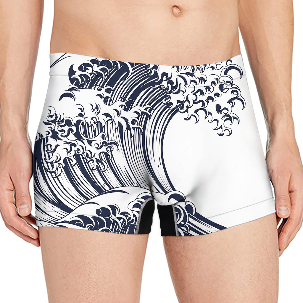 Japanese Kanagawa Wave Print Men's Boxer Briefs