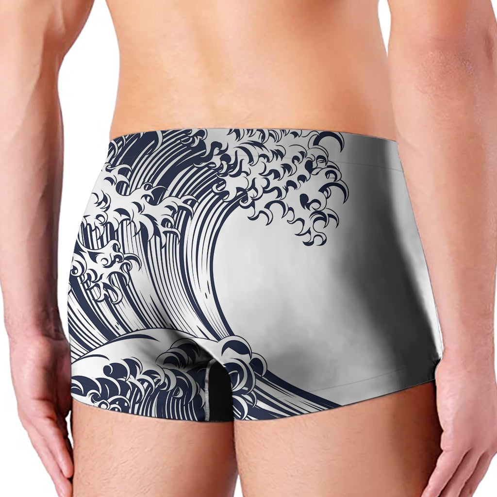 Japanese Kanagawa Wave Print Men's Boxer Briefs