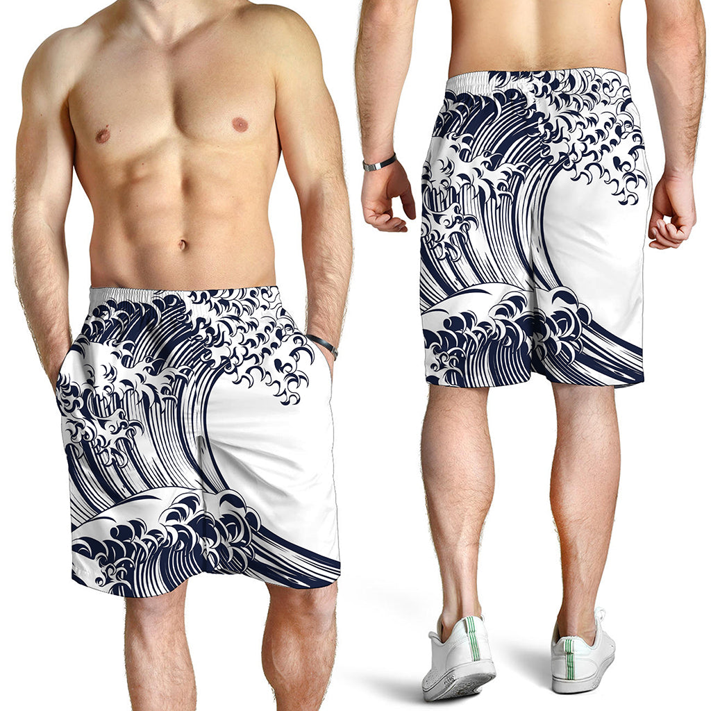 Japanese Kanagawa Wave Print Men's Shorts