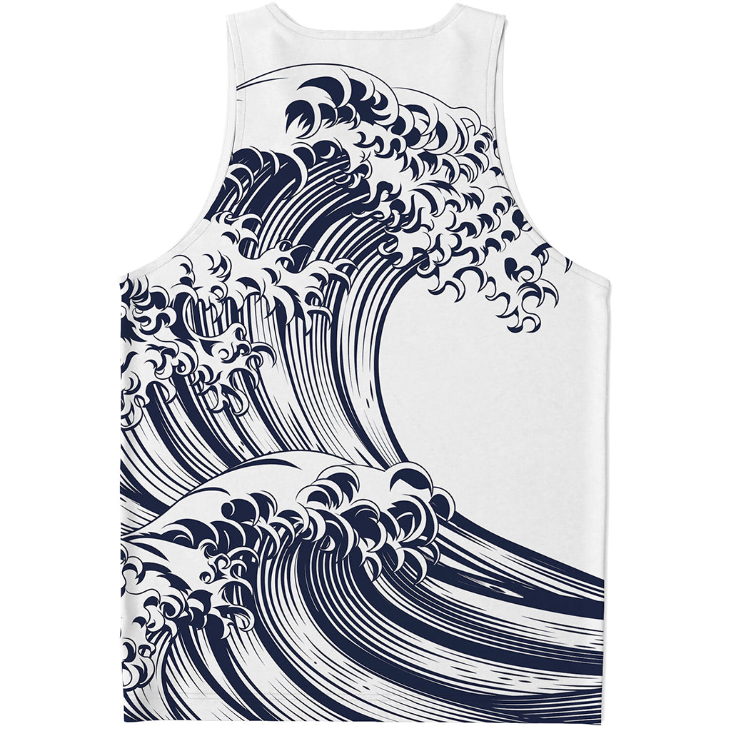 Japanese Kanagawa Wave Print Men's Tank Top