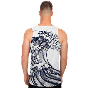 Japanese Kanagawa Wave Print Men's Tank Top