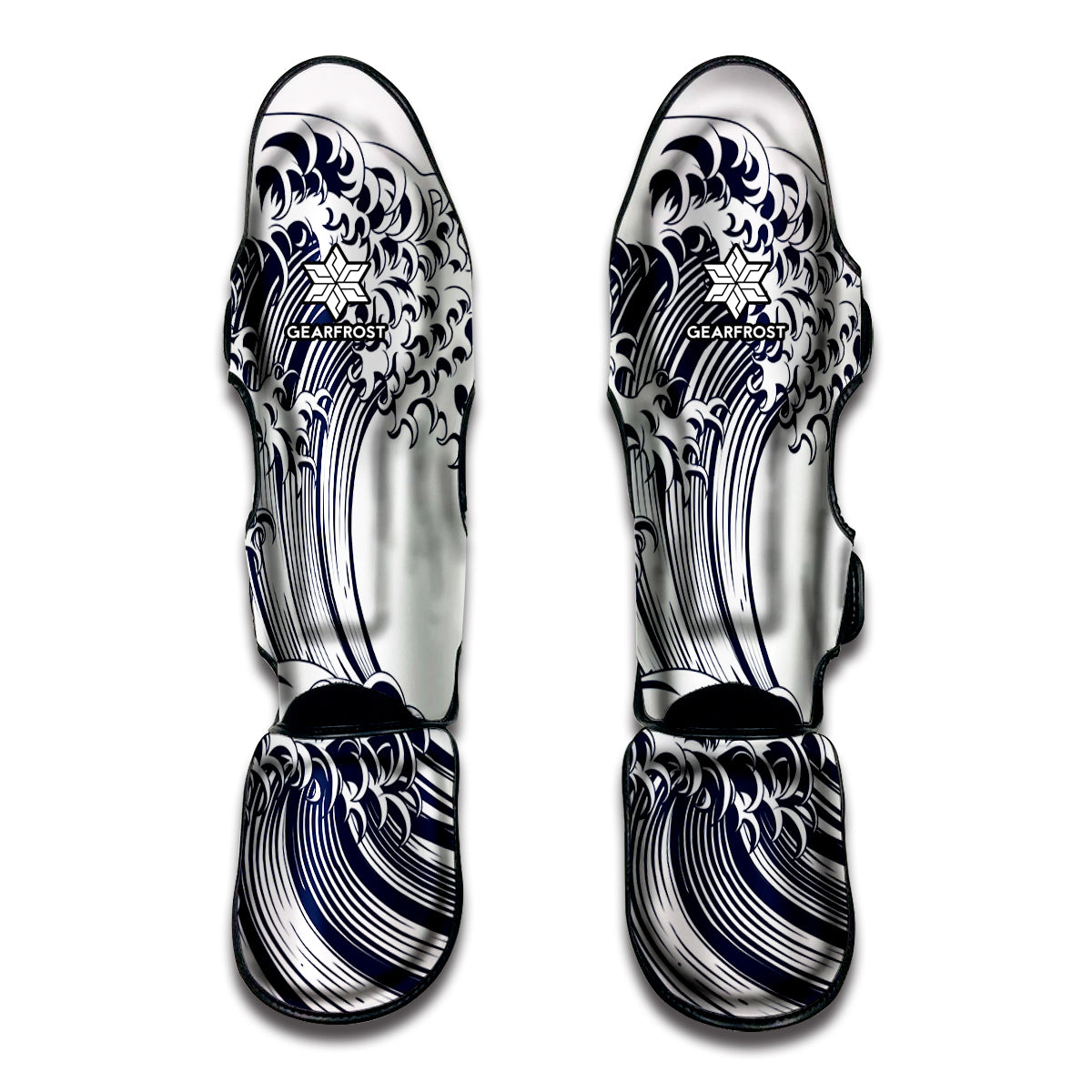 Japanese Kanagawa Wave Print Muay Thai Shin Guard