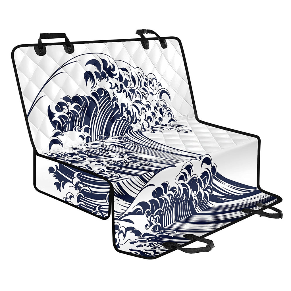 Japanese Kanagawa Wave Print Pet Car Back Seat Cover