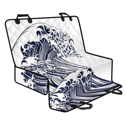 Japanese Kanagawa Wave Print Pet Car Back Seat Cover