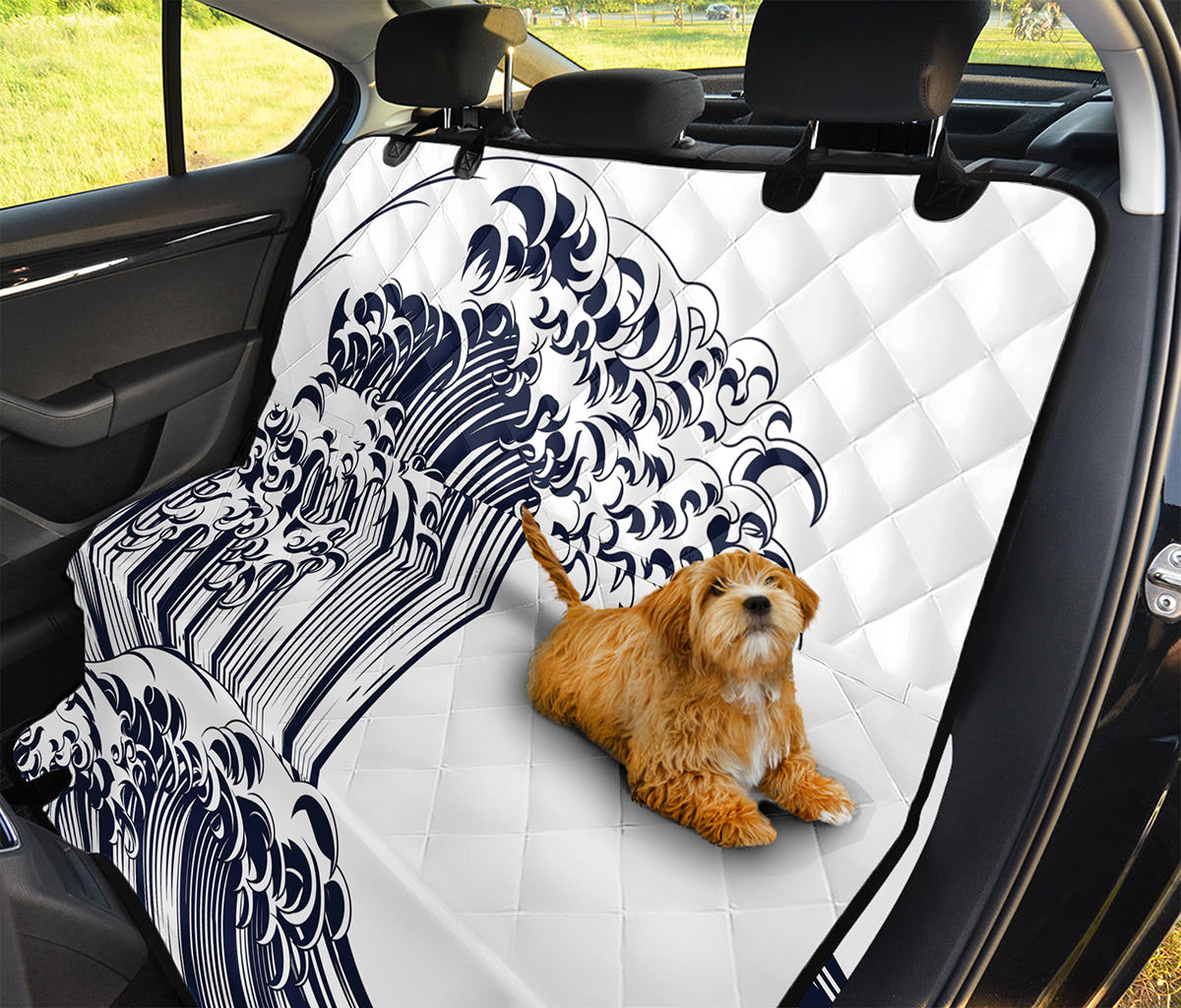 Japanese Kanagawa Wave Print Pet Car Back Seat Cover