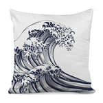 Japanese Kanagawa Wave Print Pillow Cover